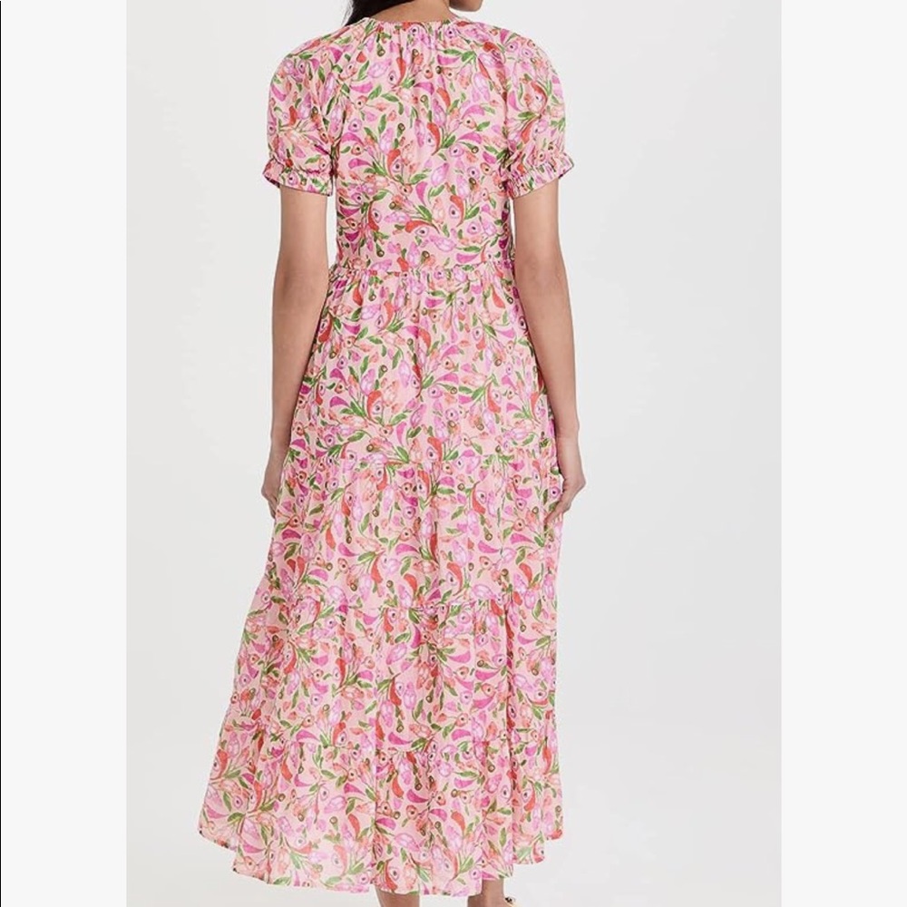 Banjanan XS Norman midi dress - pink/orange floral print - Picture 3 of 6